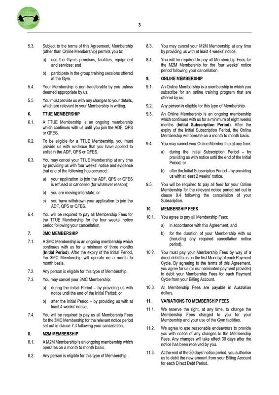 TBG Client Agreement — The Barracks Gym